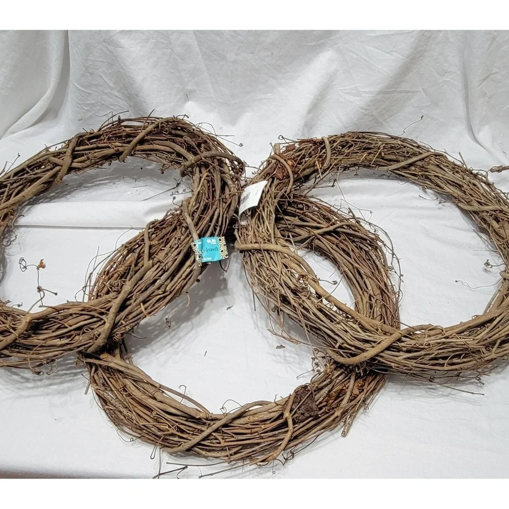 Natural Base Frame Set of 3, 18 Inch Natural Wood Wreath Base for DIY Crafts